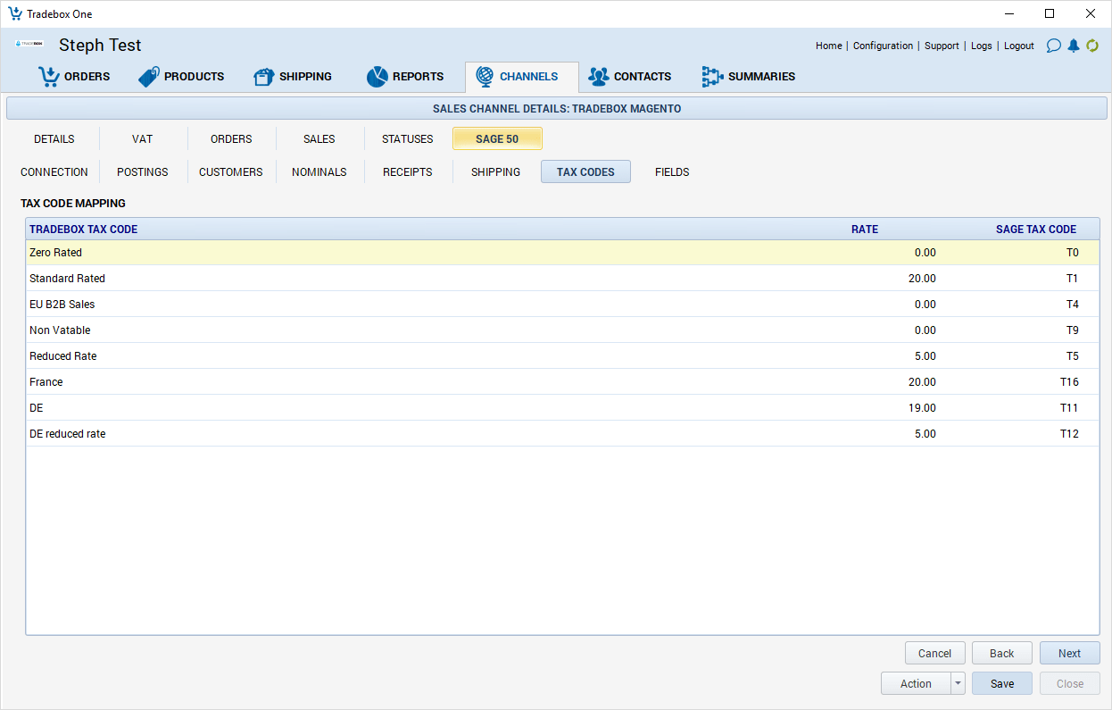 Setting Up a Sage Accounts Link Tradebox Support