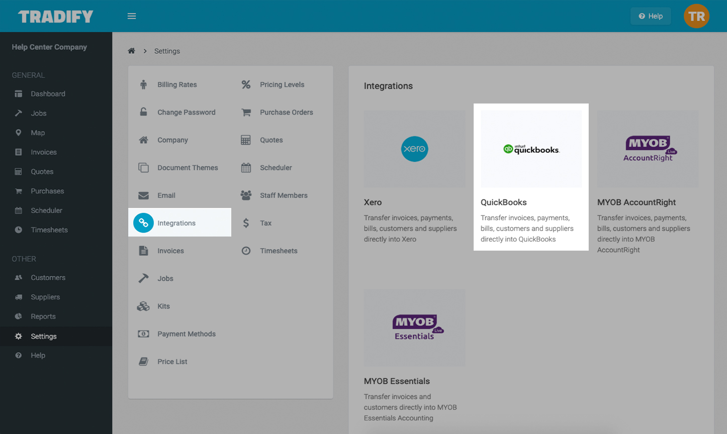 How To Integrate Tradify With QuickBooks Online Tradify Help Centre
