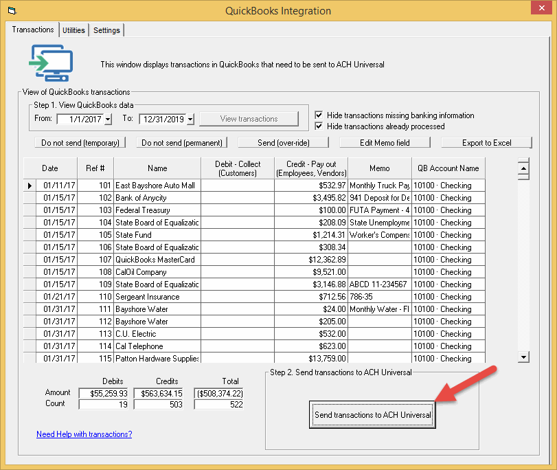 Creating ACH Files using QuickBooks Integration Treasury Software
