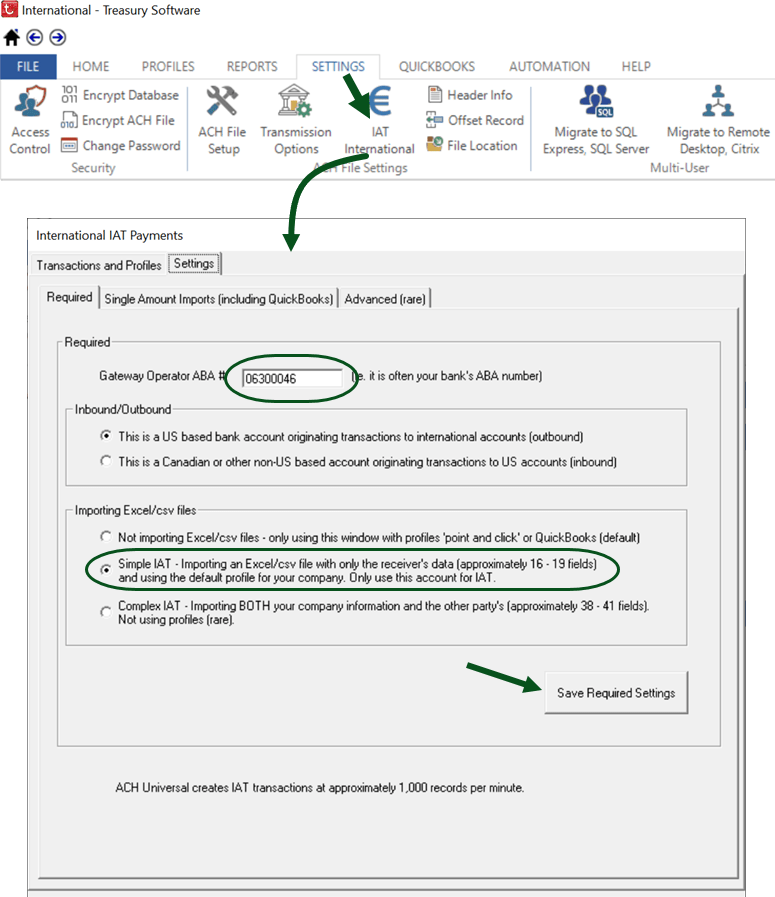 International Transactions (IAT) Treasury Software