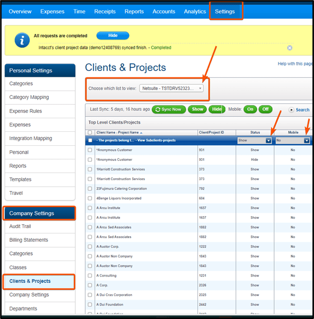 How to Add Clients & Projects From NetSuite to Expense