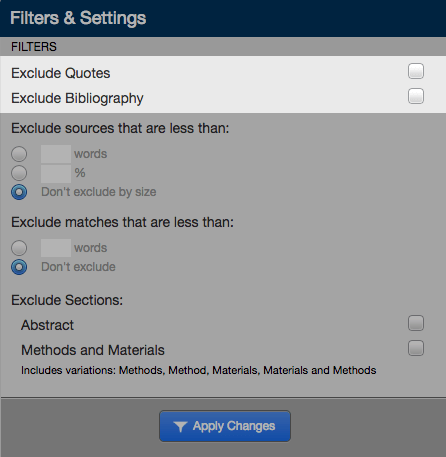 Filters And Exclusions