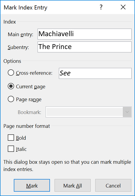 Create an index in Microsoft Word Typefi Support