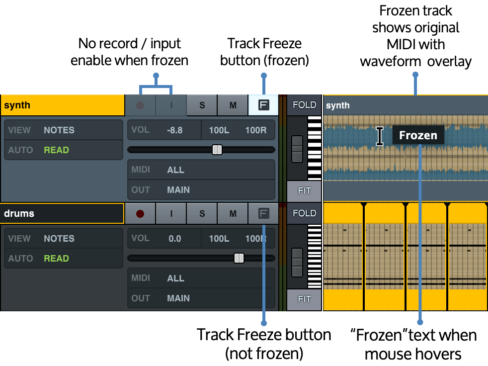 Using Track Freeze Universal Audio Support Home