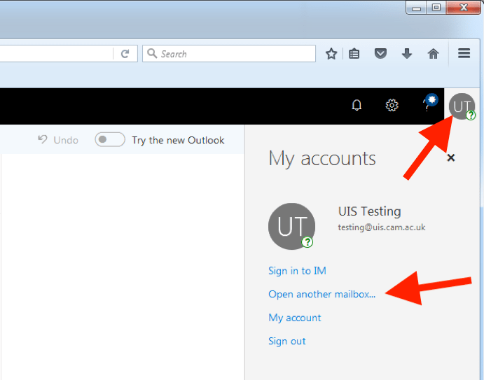 Accessing a shared Exchange Online mailbox in the Outlook  App IT