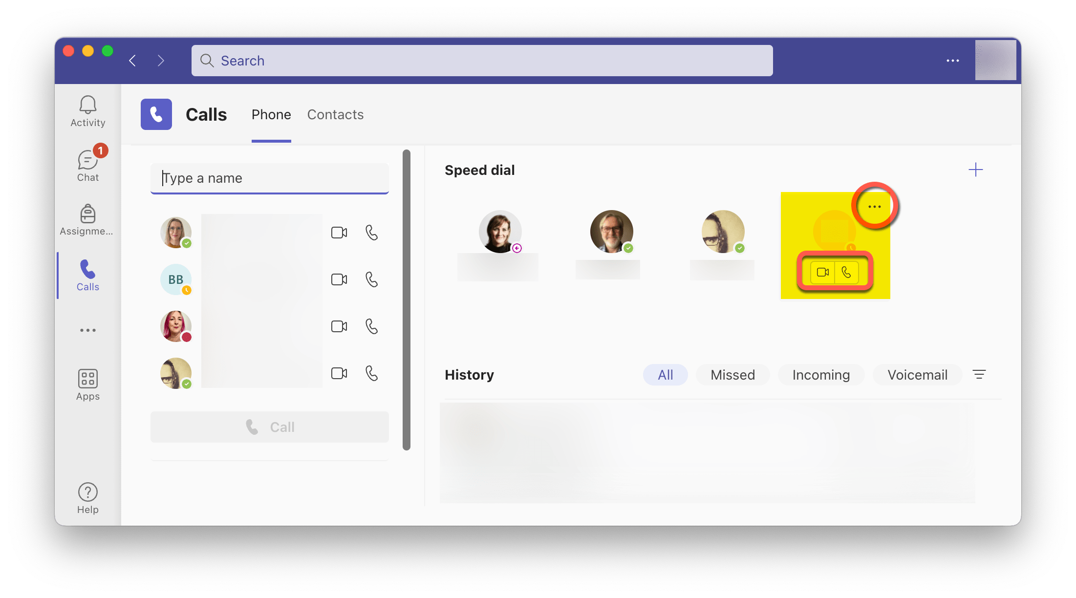 Speed dial in Teams IT Help and Support