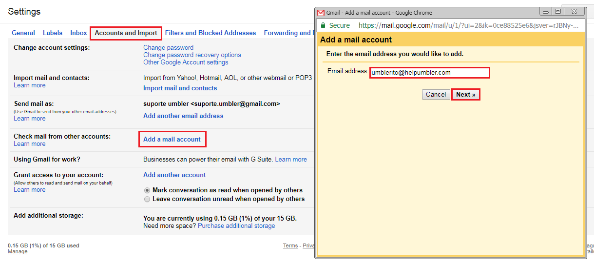 Configuring my email in Gmail Umbler Help Center