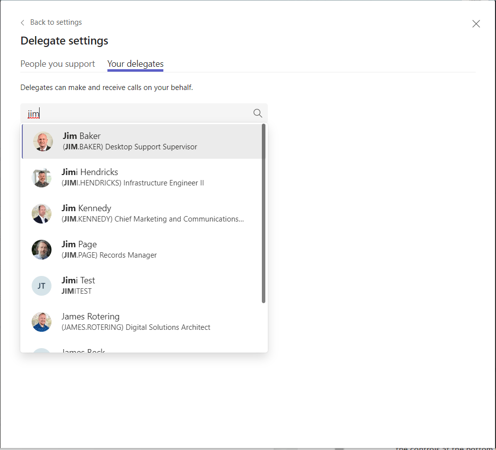 Add Delegate with Teams Voice Help Center