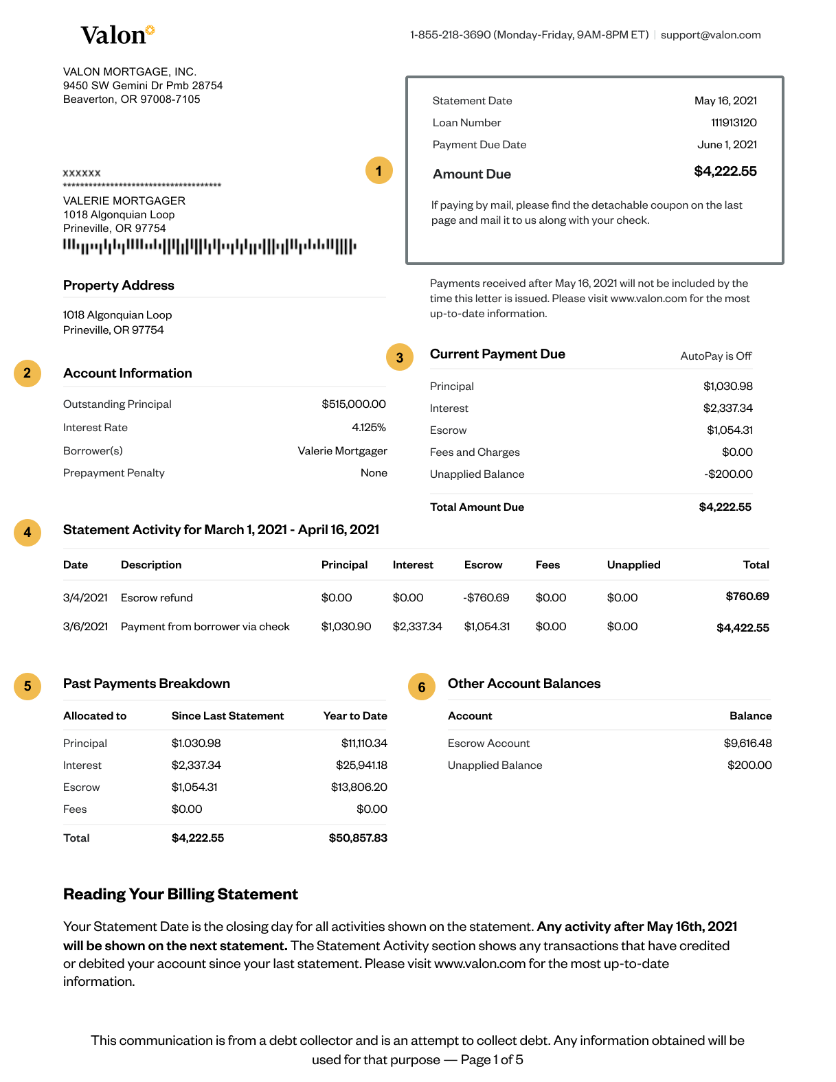 Monthly Statements Valon Mortgage Help Center