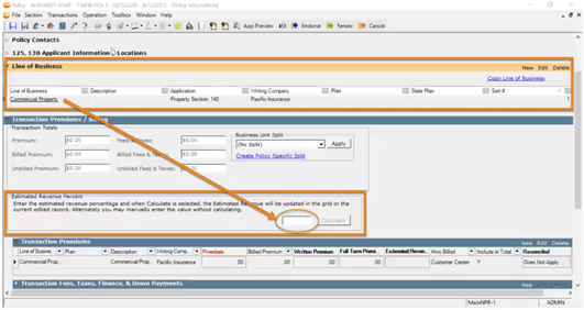 Auto Populate Estimated Revenue