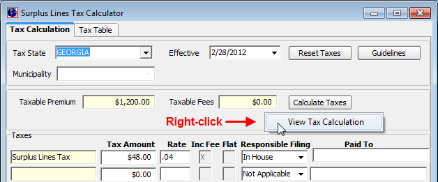 Surplus Lines Tax Calculator