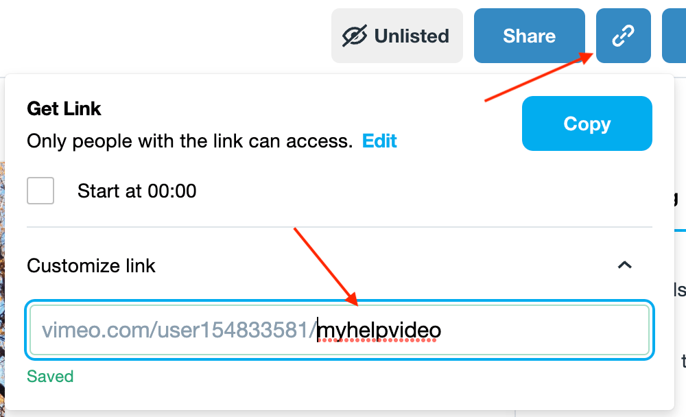 How to create a custom URL Vimeo Help Center