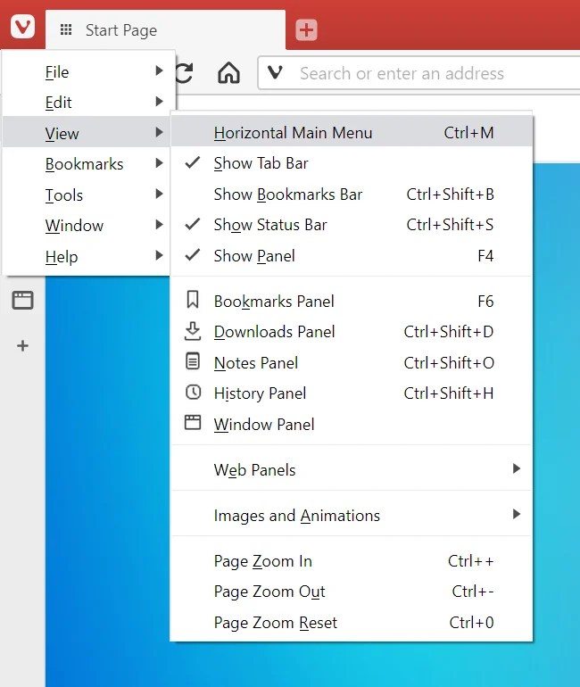 Vivaldi Menu Vivaldi Browser Help