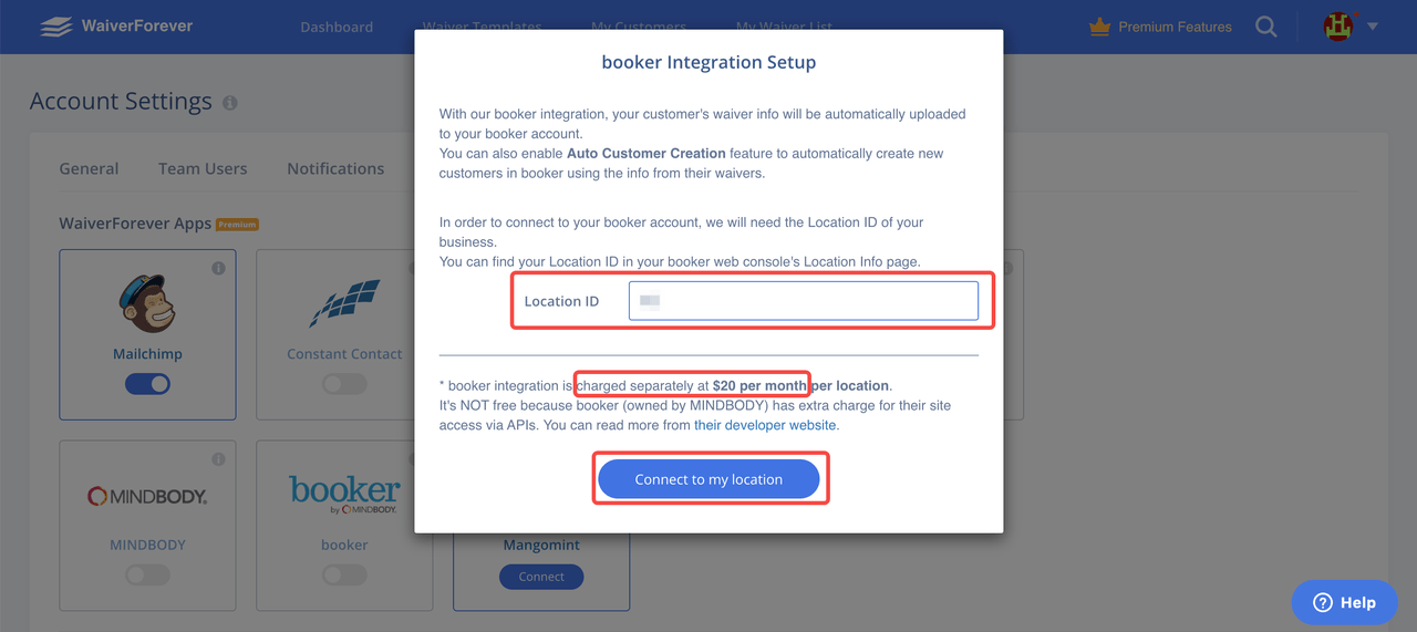 Integration Booker and WaiverForever WaiverForever Help Center