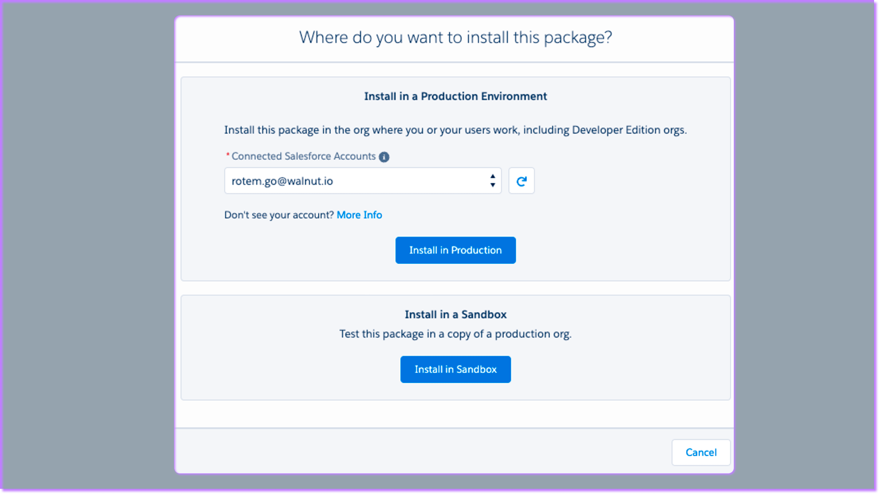 Step 2 Installing the Walnut App in Salesforce Walnut.io