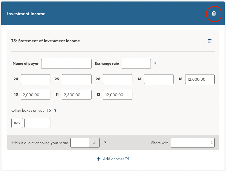 How do I delete something from my return? Help Centre