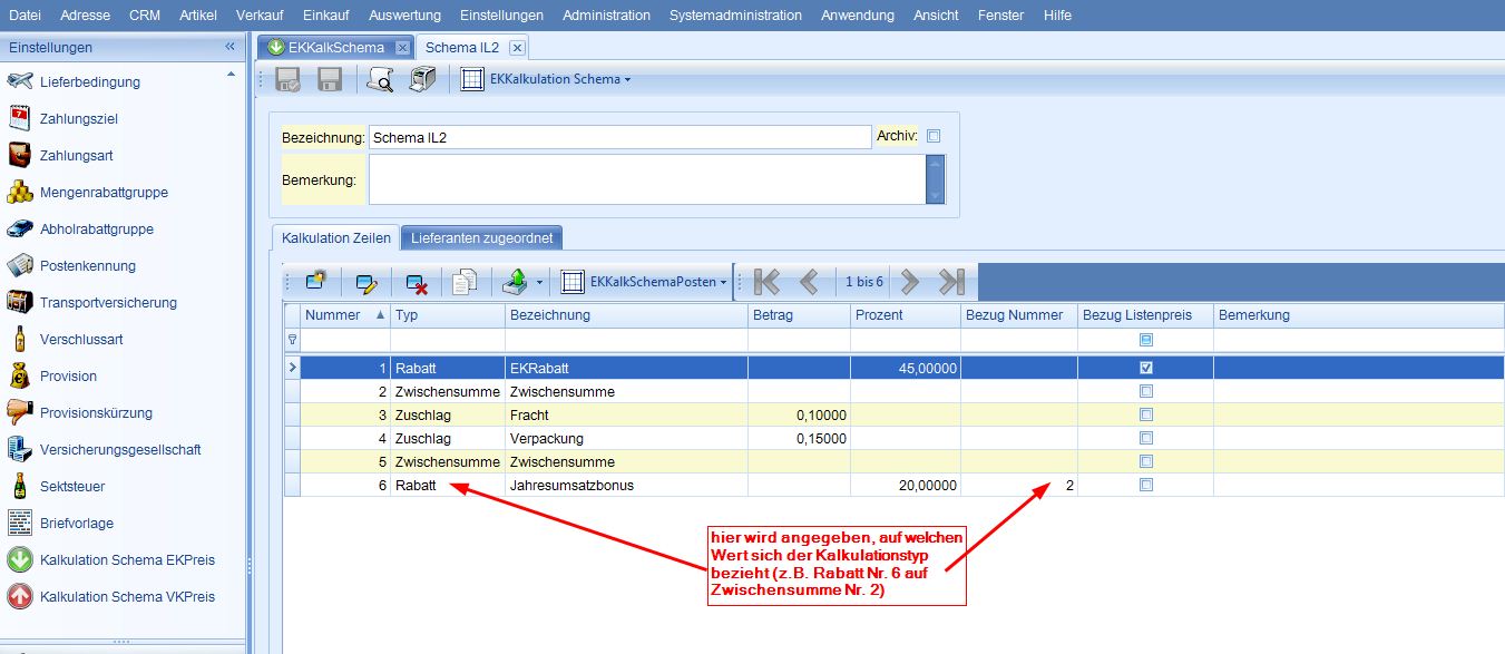 Warenwirtschaft > Sonderfunktionen > Preiskalkulation