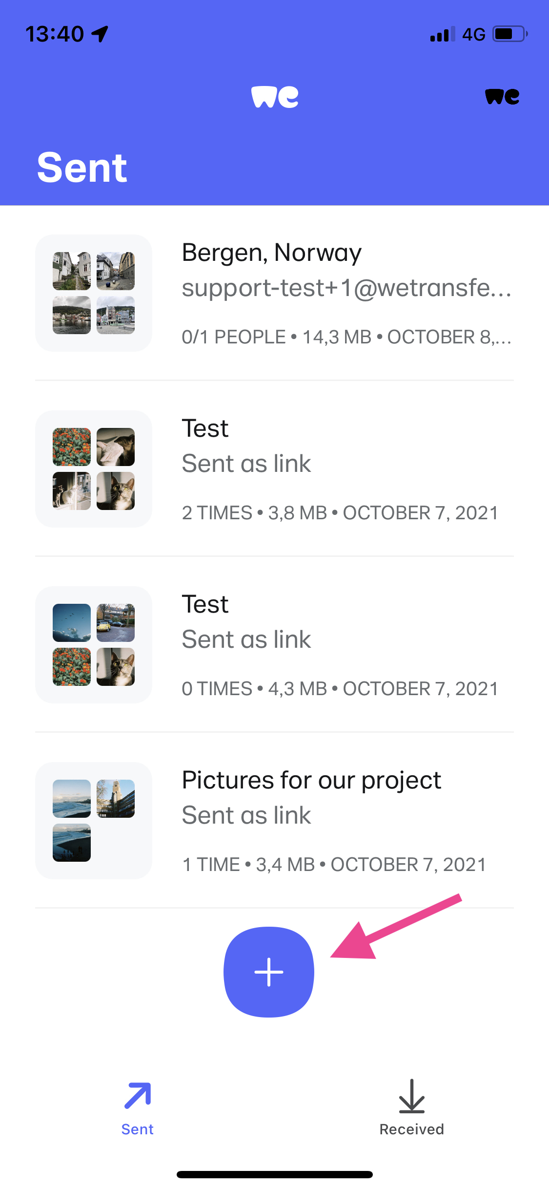 How to send a transfer in the app (iOS) WeTransfer Support