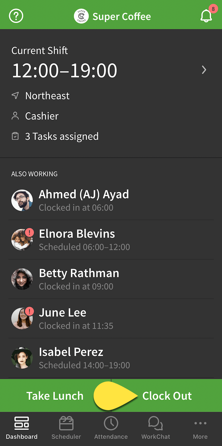 Clocking In and Out When I Work Help Center
