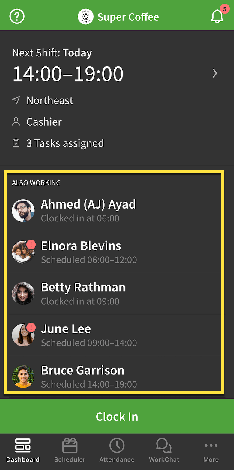 Clocking an Employee In or Out (Scheduling App) When I Work Help Center
