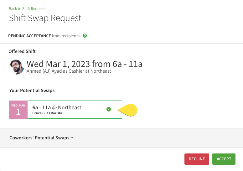 Accept Shift Swap and Drop Requests When I Work Help Center