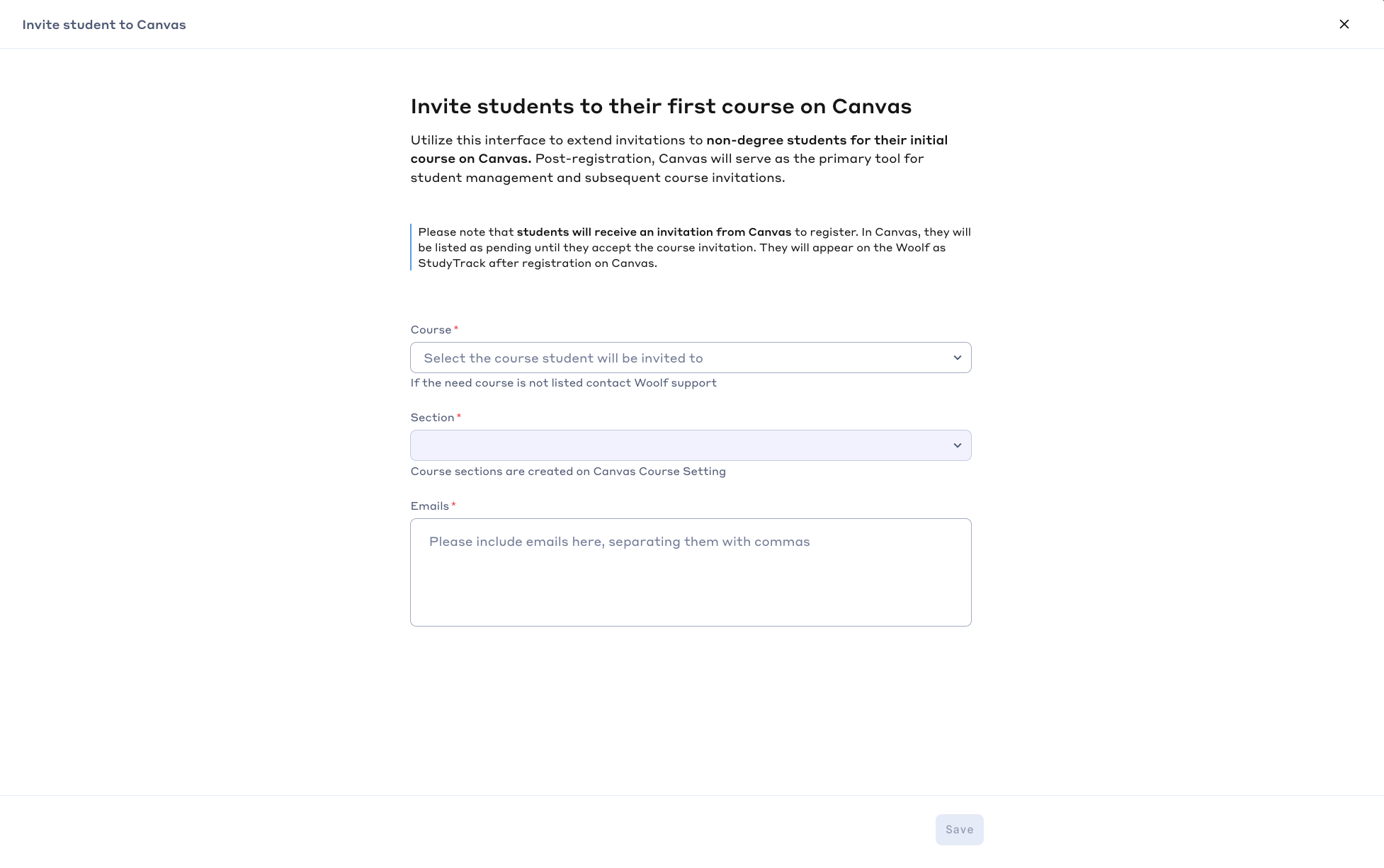 Students management Woolf Help Center