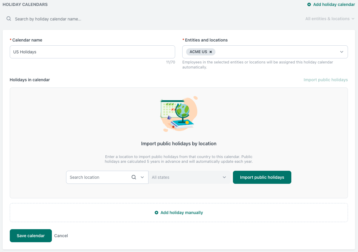 Adding and managing holiday calendars Workable Support
