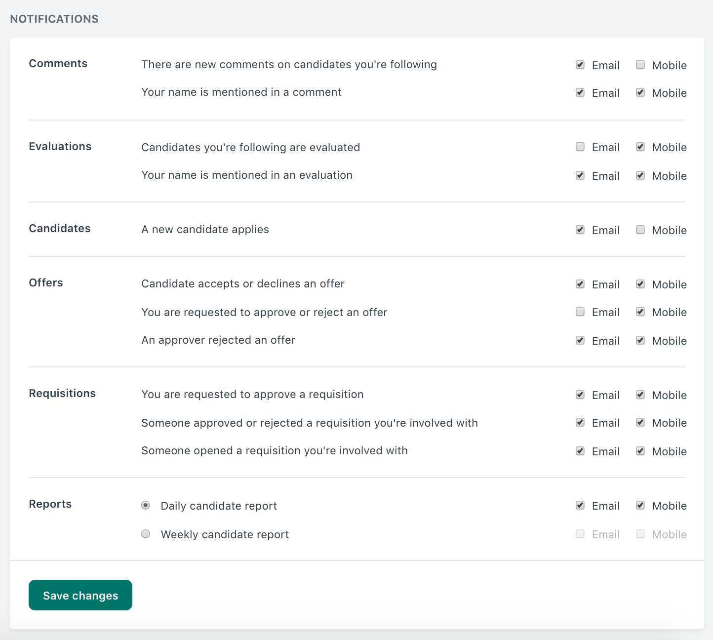 Managing email notification preferences Workable Support
