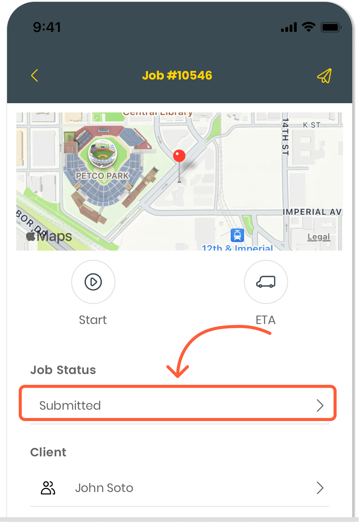 Closing jobs on mobile Workiz