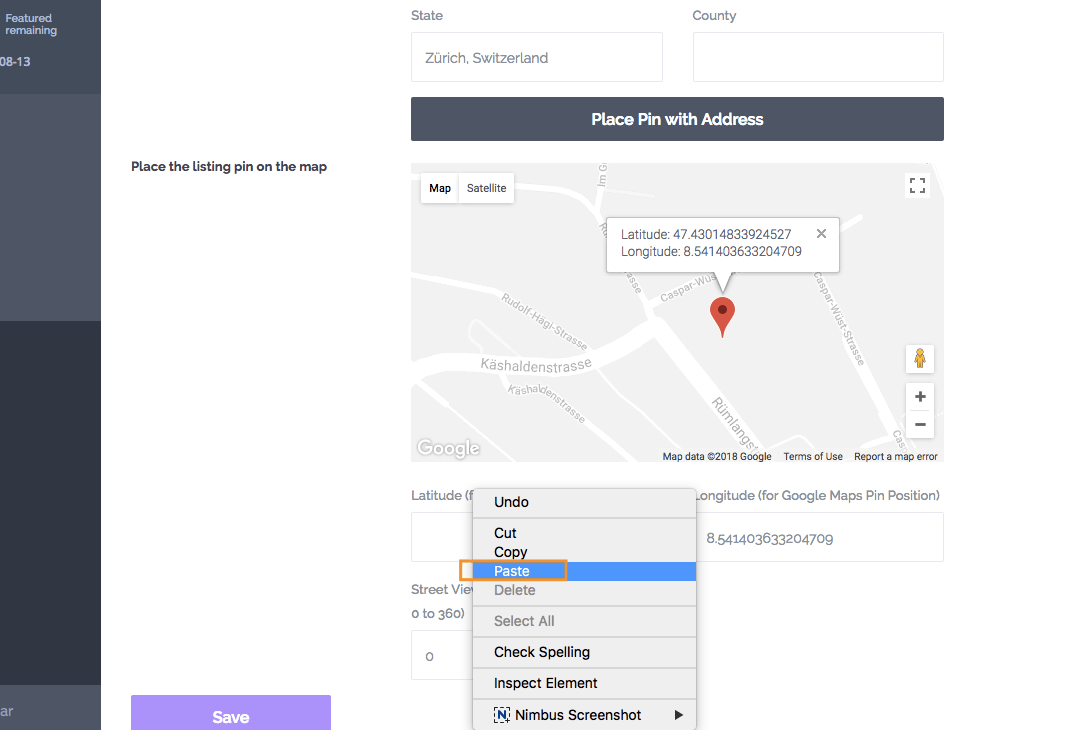 How to set the location of a property on the map WP Rentals Help