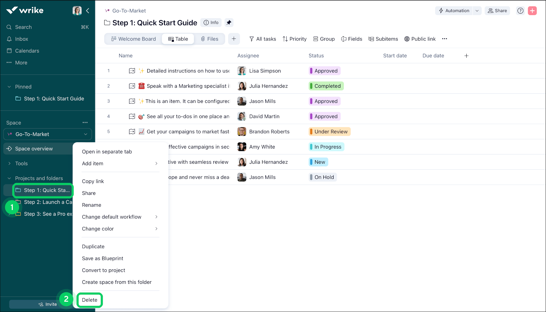 Deleting Folders Wrike Help Center
