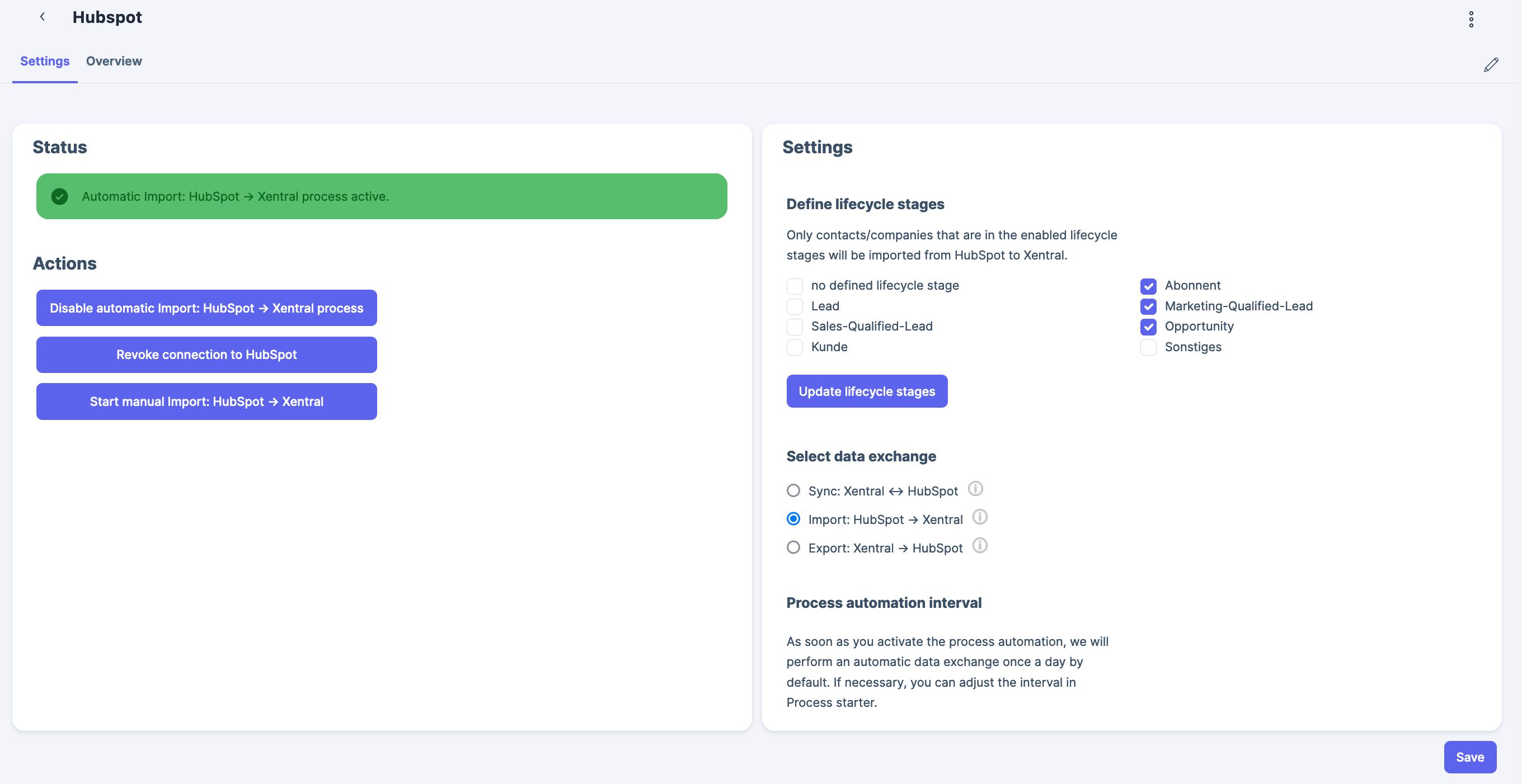Connecting Xentral to HubSpot Xentral help center