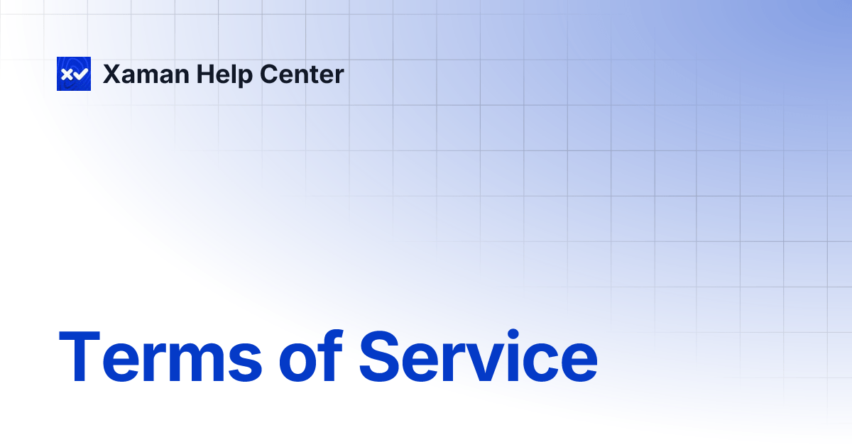 Terms of Service English Xaman Help Center
