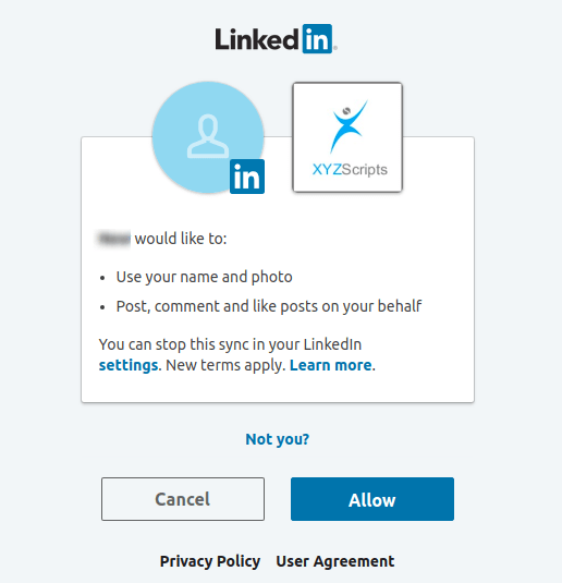 How can I create Linkedin application? XYZScripts Help