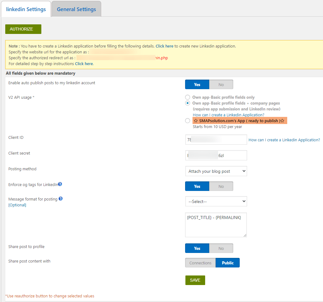 Linkedin Settings XYZScripts Help