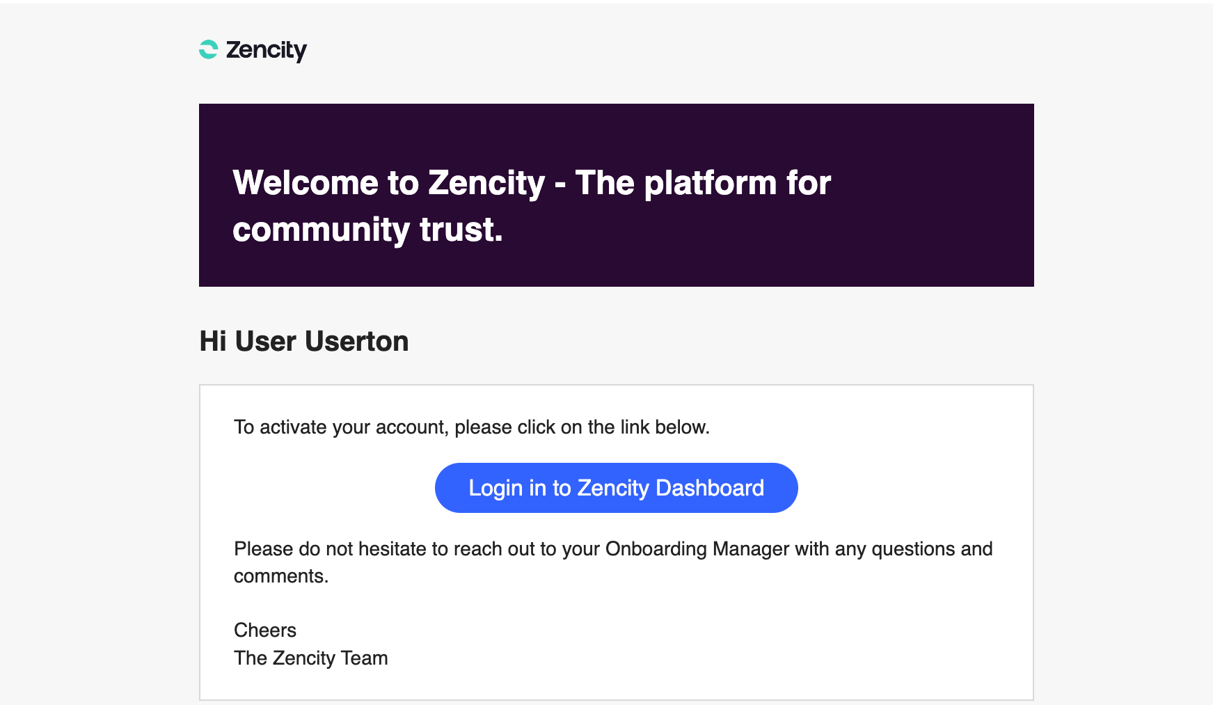 User Login and Setup Zencity