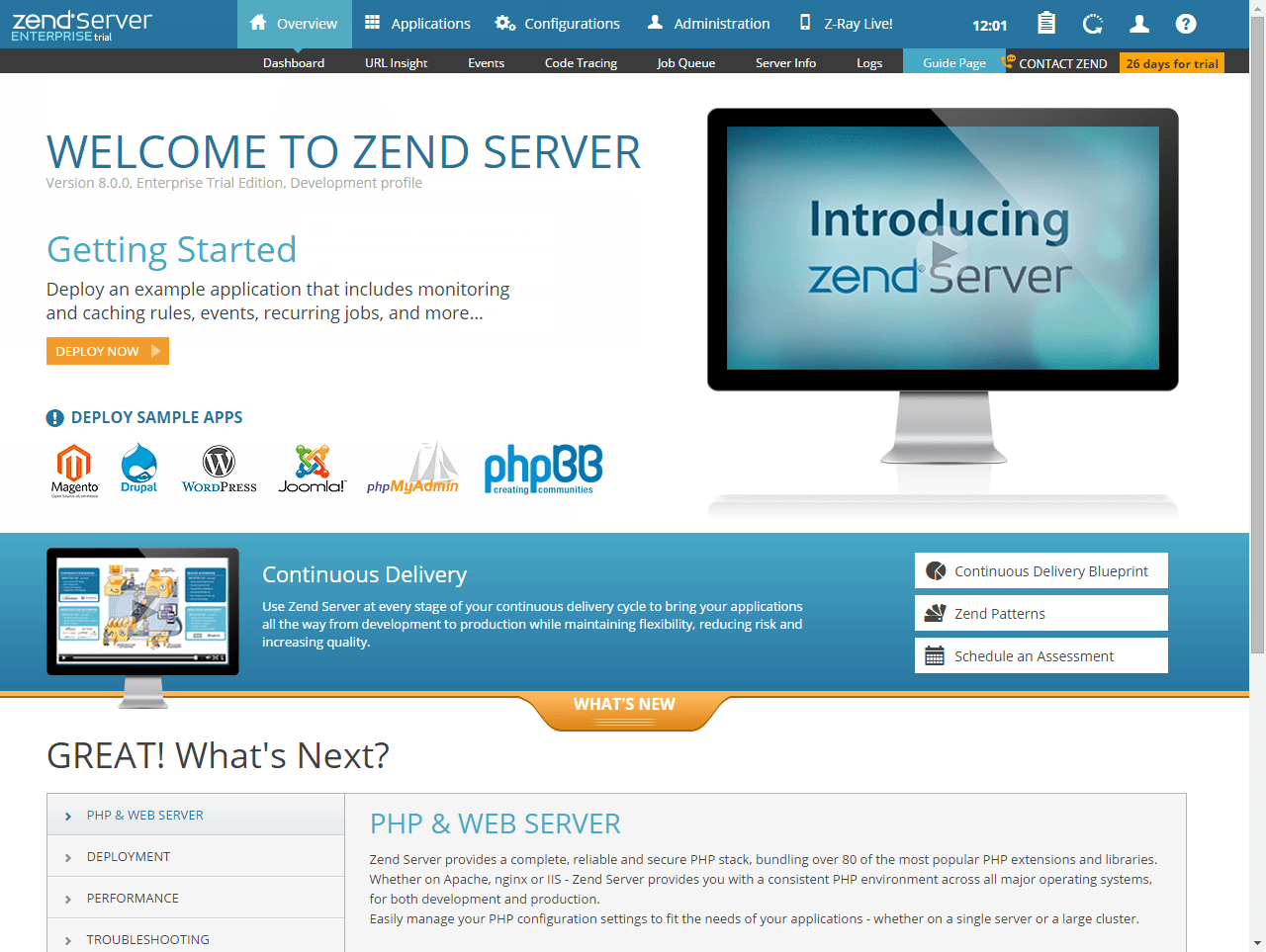 Step 2 Launching Zend Server