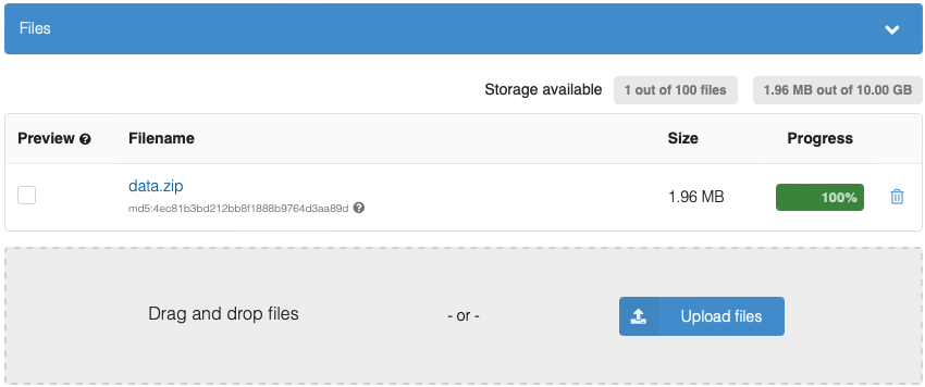 Create new upload | Zenodo