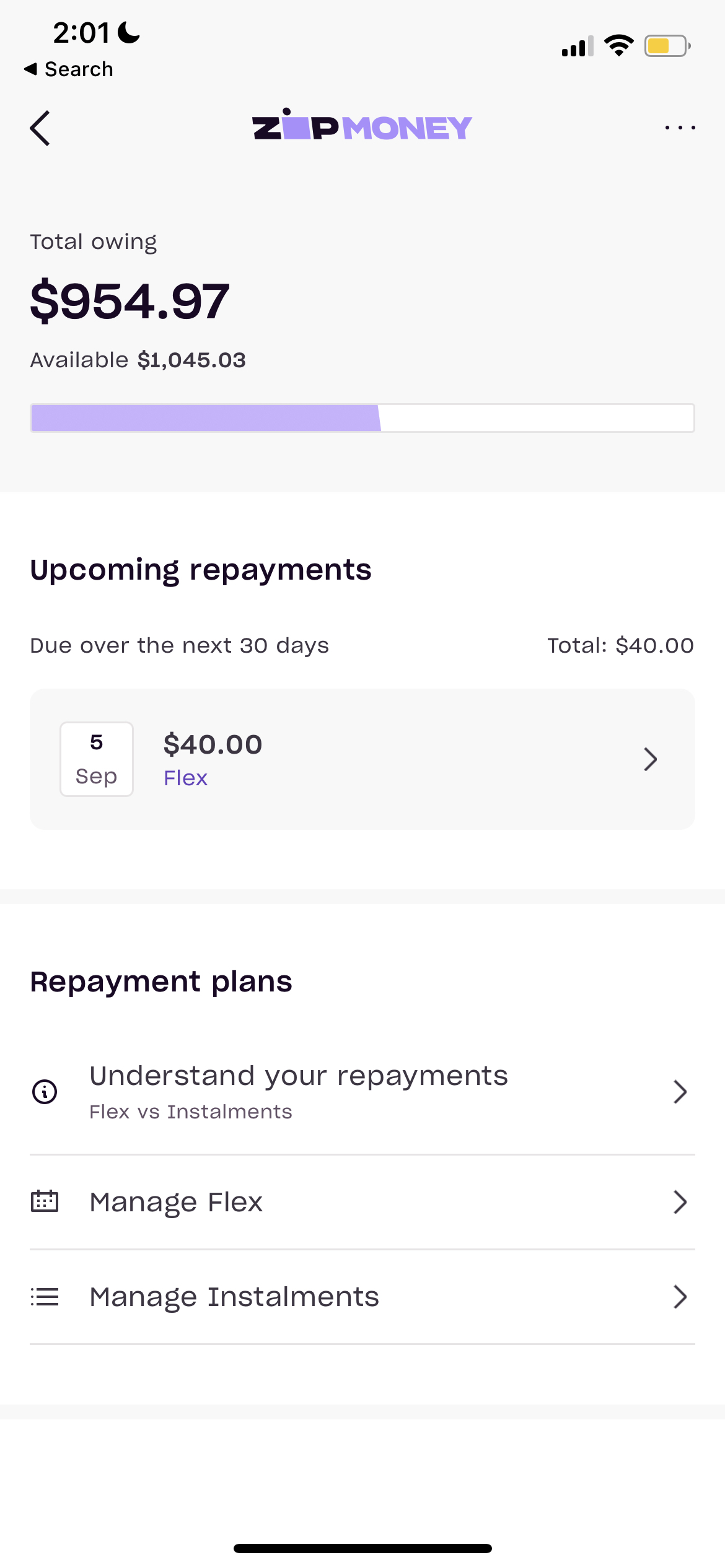 What is my payout figure for my Zip account? Help Centre