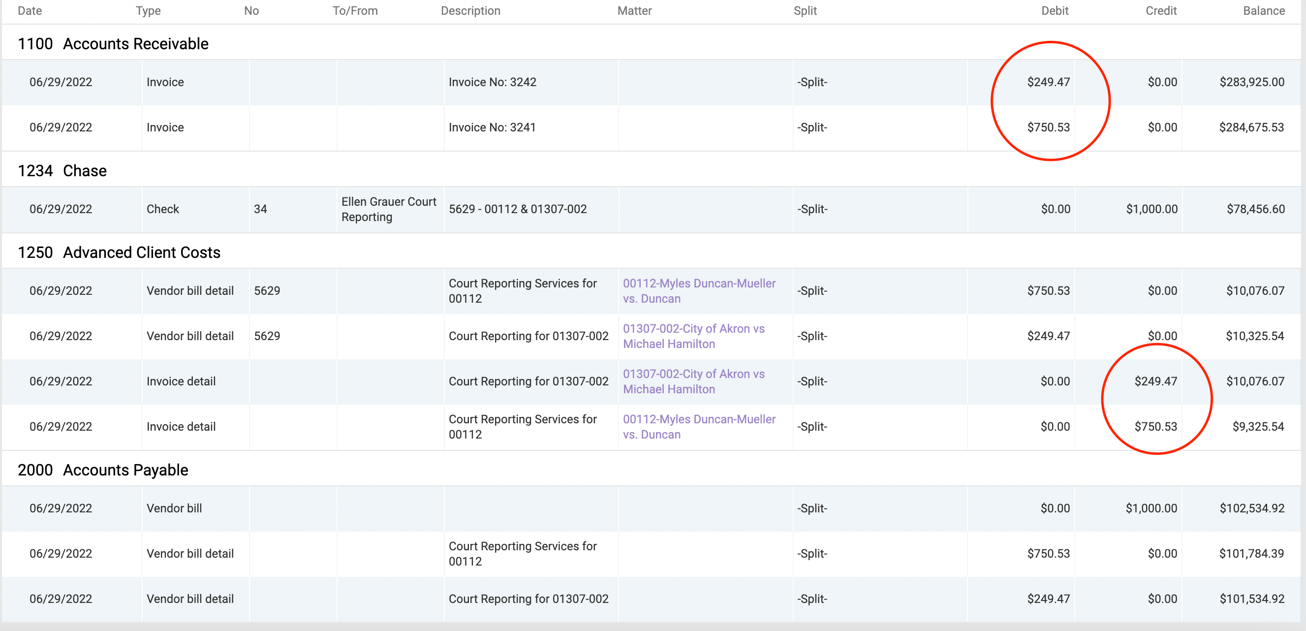 How do Vendor Bills show on my General Ledger? CARET Legal