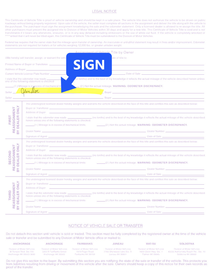 How to sign my Alaska (AK) title? Help Center