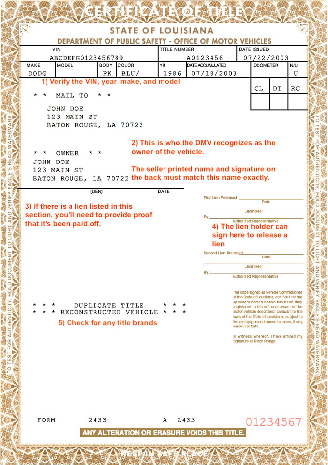 How to sign my Louisiana (LA) title? Help Center