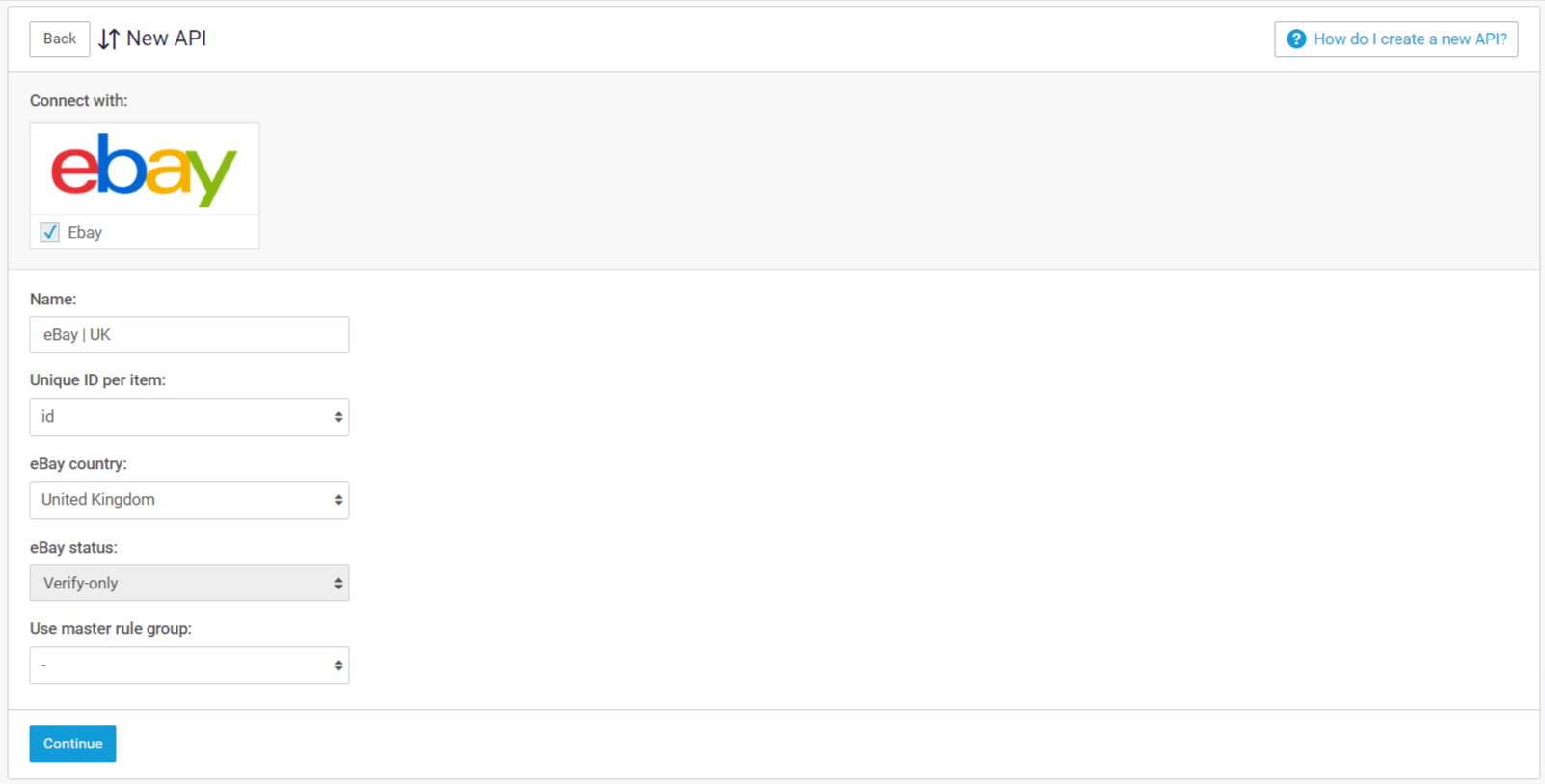 Setting up an eBay API Channable