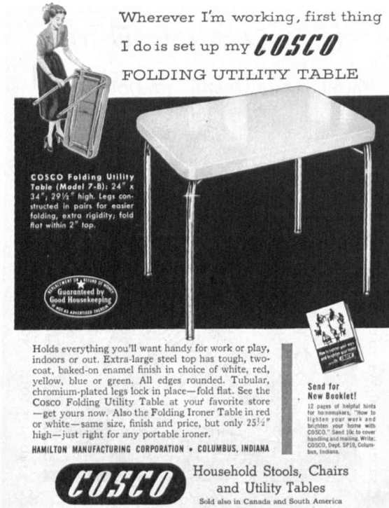Model 7A Cosco Folding Utility Table Cosco Products