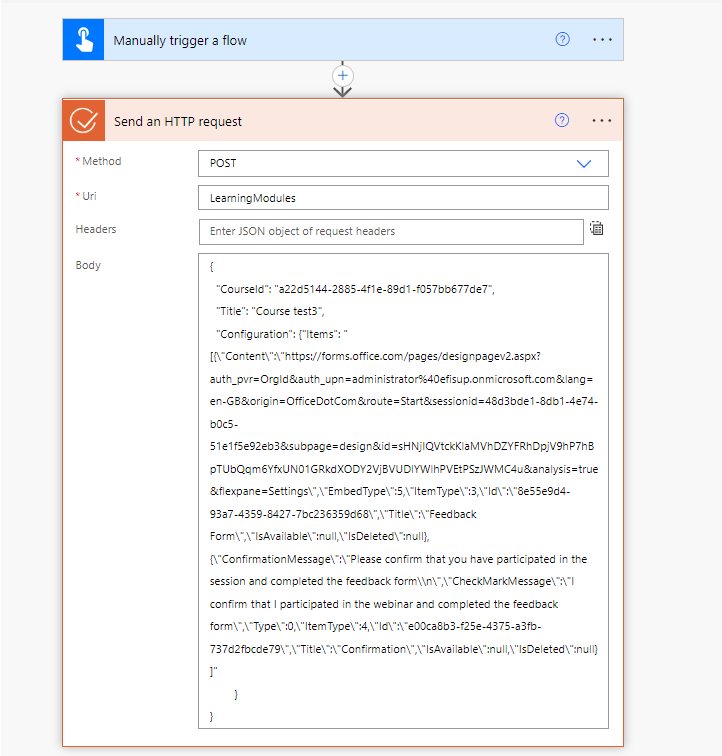 How to create a Learning Module via API and Power Automate Help Center