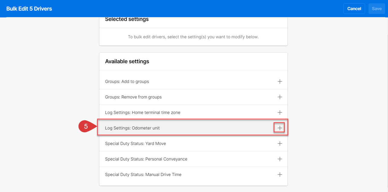 How to adjust odometer units to miles or kilometers in bulk for a