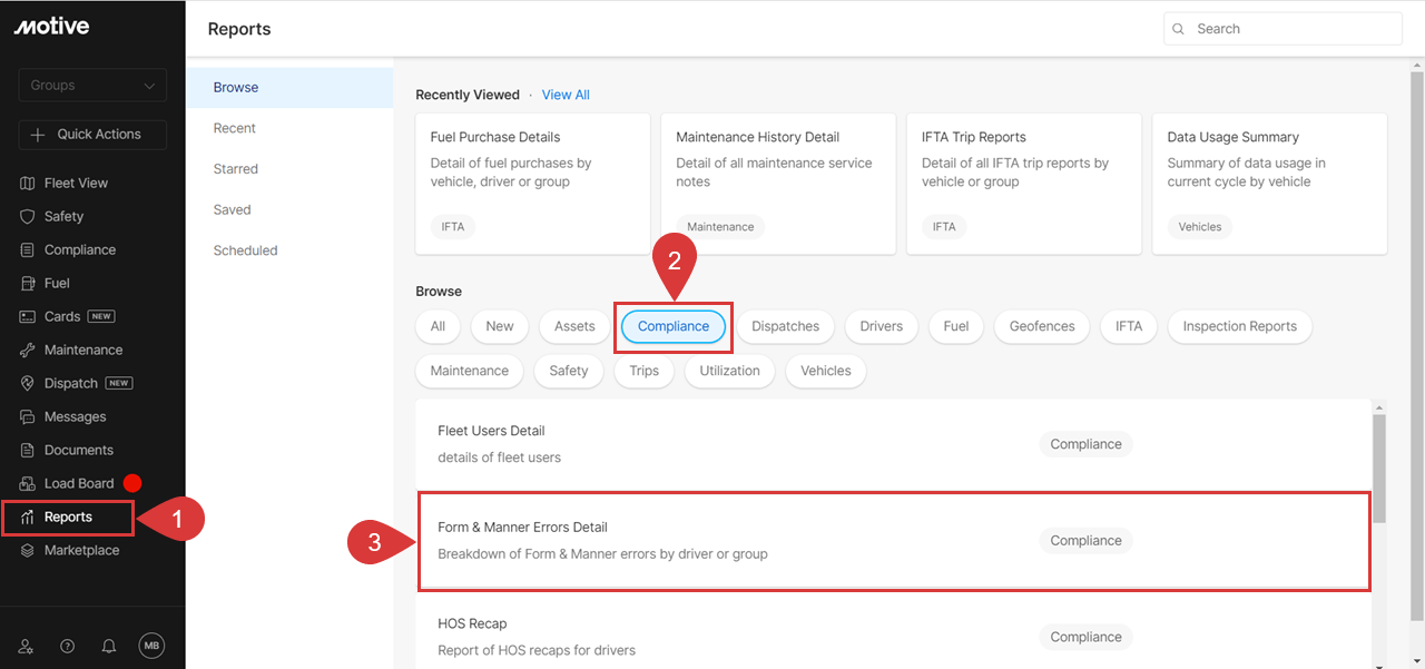 How to View Form & Manner Error Reports Motive Help Center