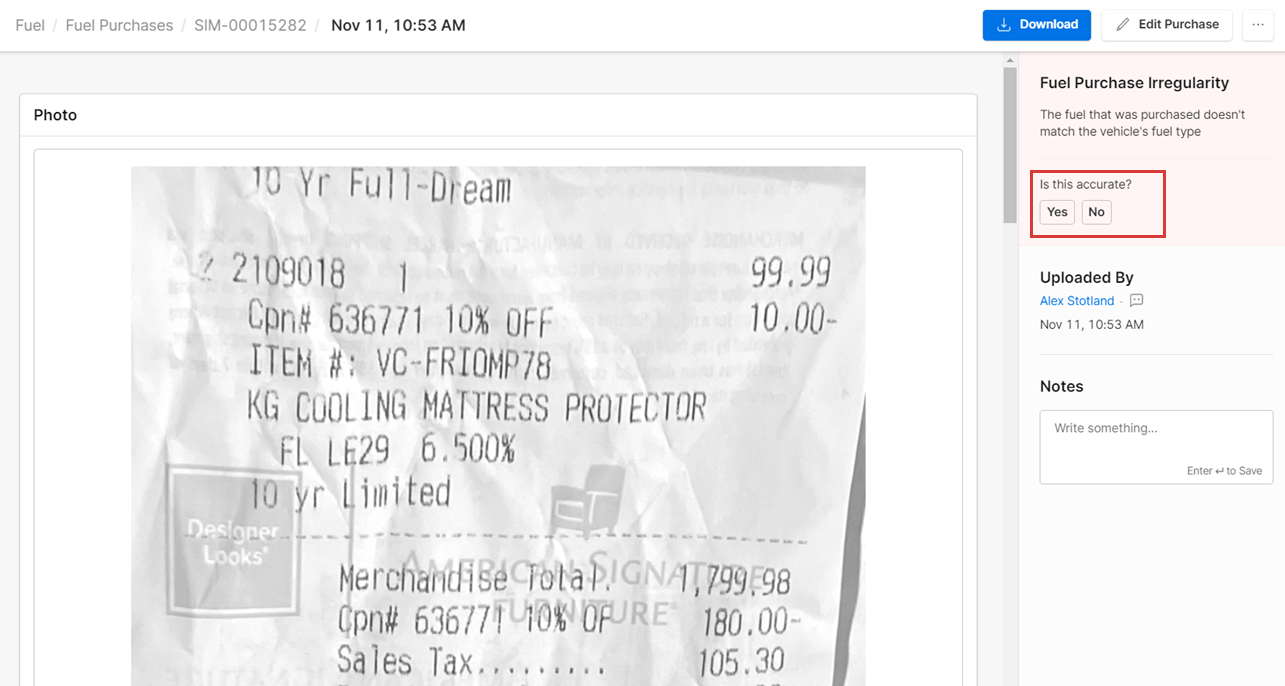 How to settle Fuel Purchase Irregularity Motive Help Center