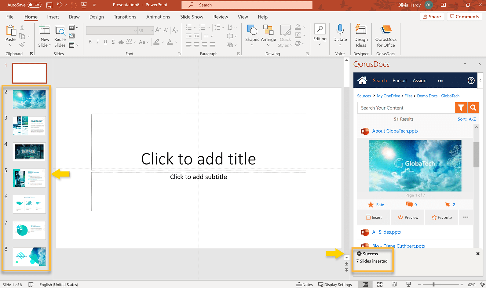 How to insert PowerPoint slides from one deck into another presentation
