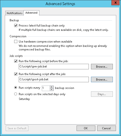 Advanced Settings for Backup to Tape Job Veeam Backup Guide for HyperV